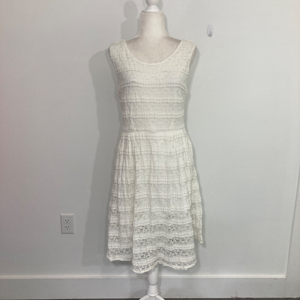Matilda Jane Womens Dress Size 8 White Lace Hello Lovely Smile Sweetly Summer